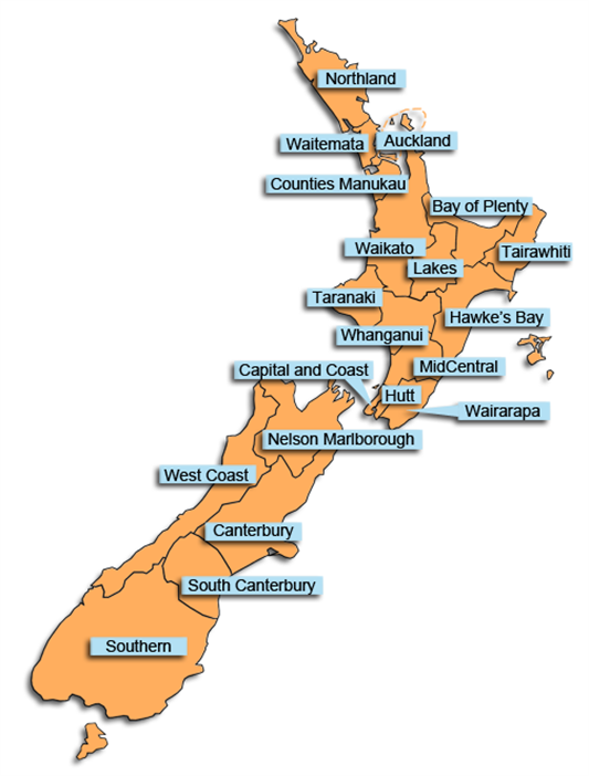 Dhb Map Nz